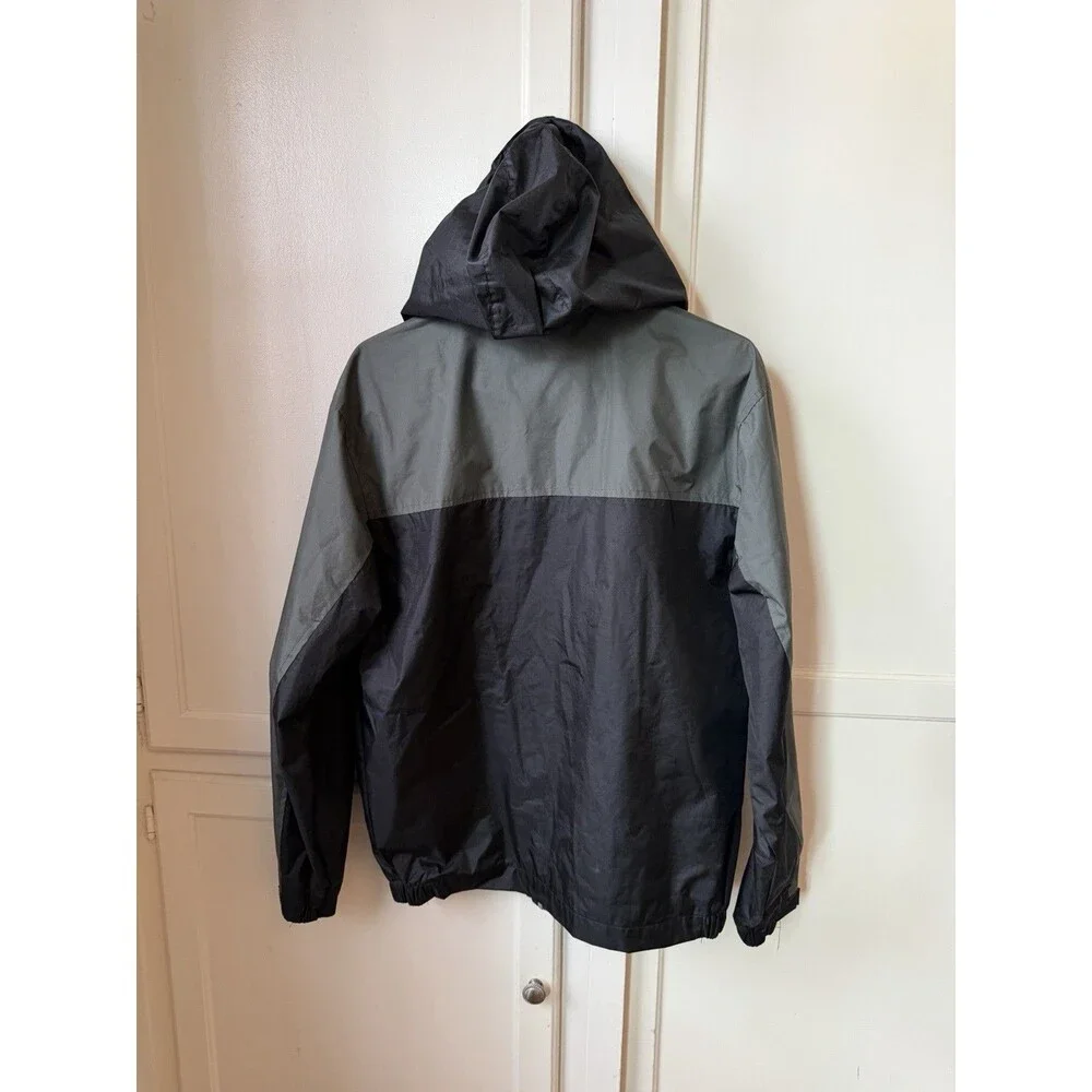 U.S. Polo Assn Mens Hooded Windbreaker Jacket Black Gray Mesh Lined